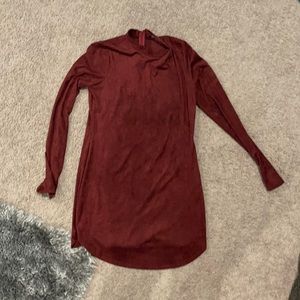 Burgundy long sleeve mini dress